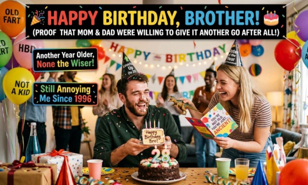 Funny Birthday Wishes for Brother From Sister