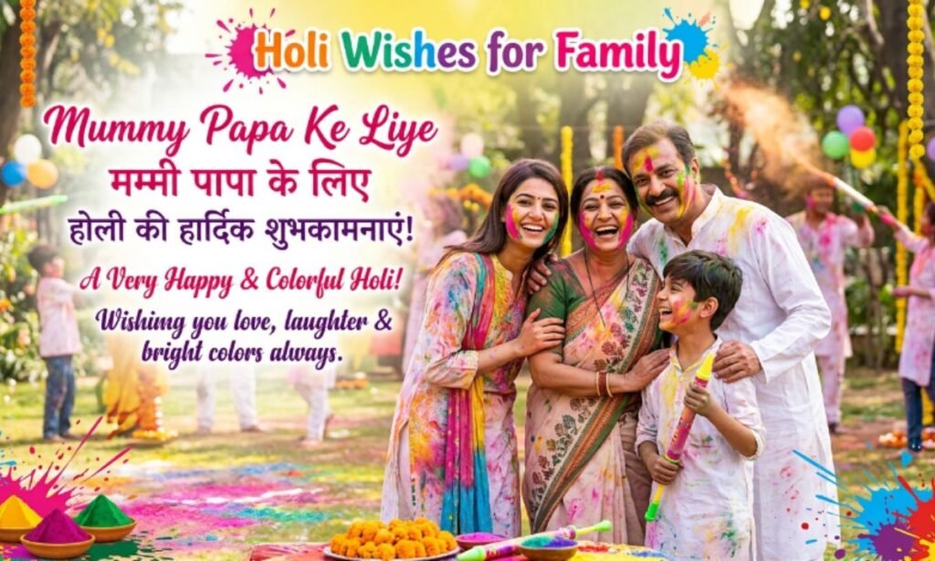 Holi Wishes for Family — Mummy Papa Ke Liye