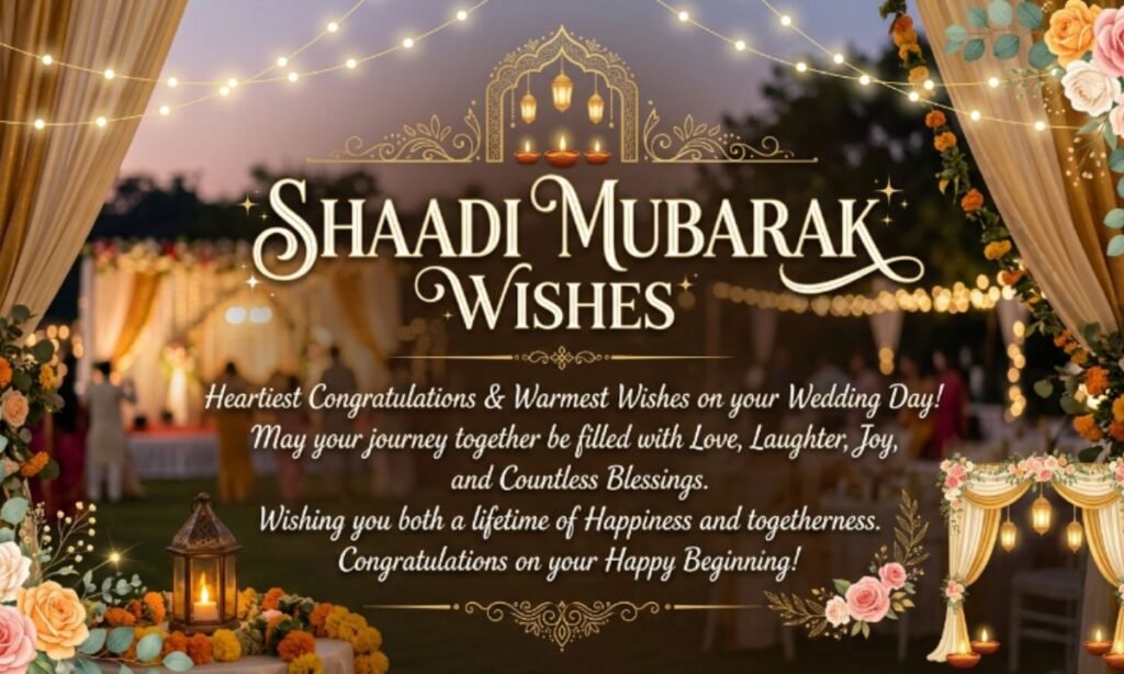Shaadi Mubarak Wishes in English