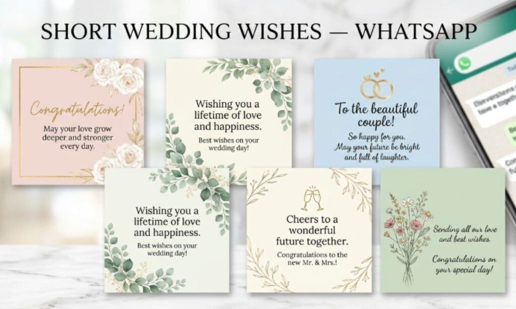 Short Wedding Wishes — WhatsApp