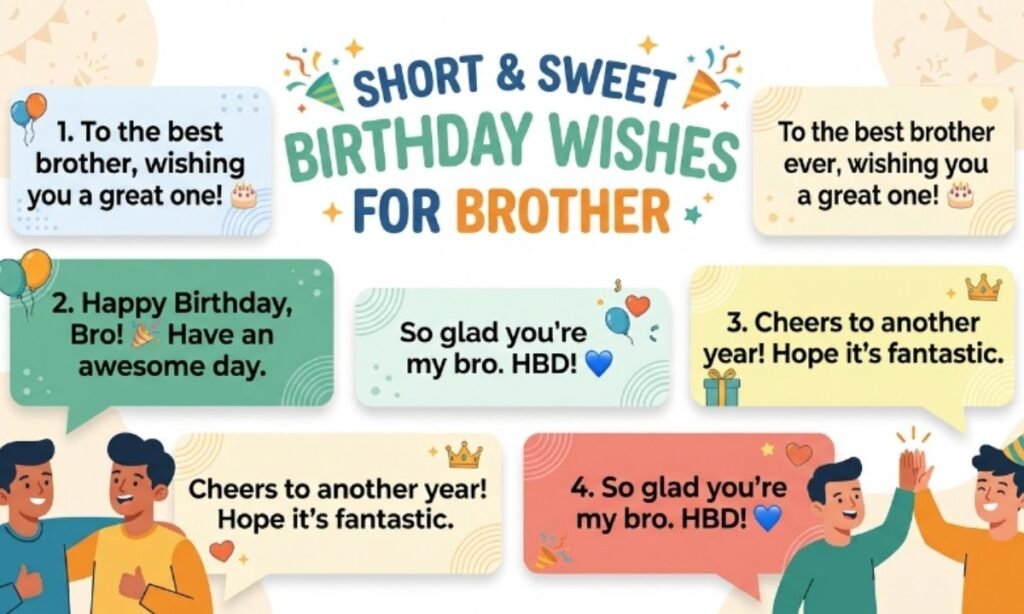 Sweet and Short Birthday Wishes for Brother