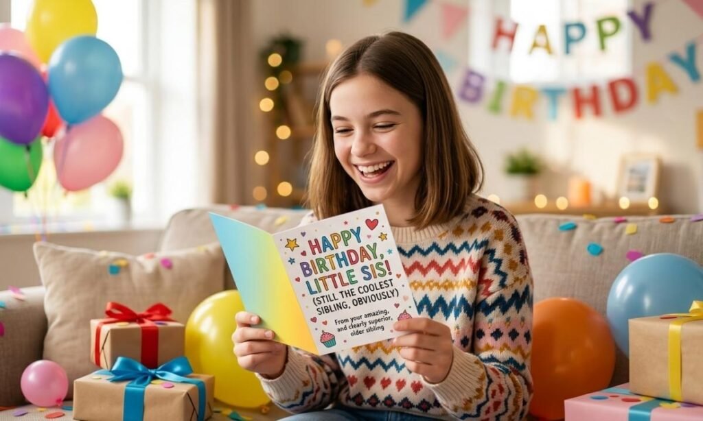 Funny Birthday Wishes for Younger Sister 
