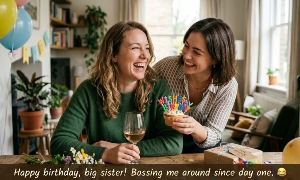 Short Funny Birthday Wishes for Elder Sister