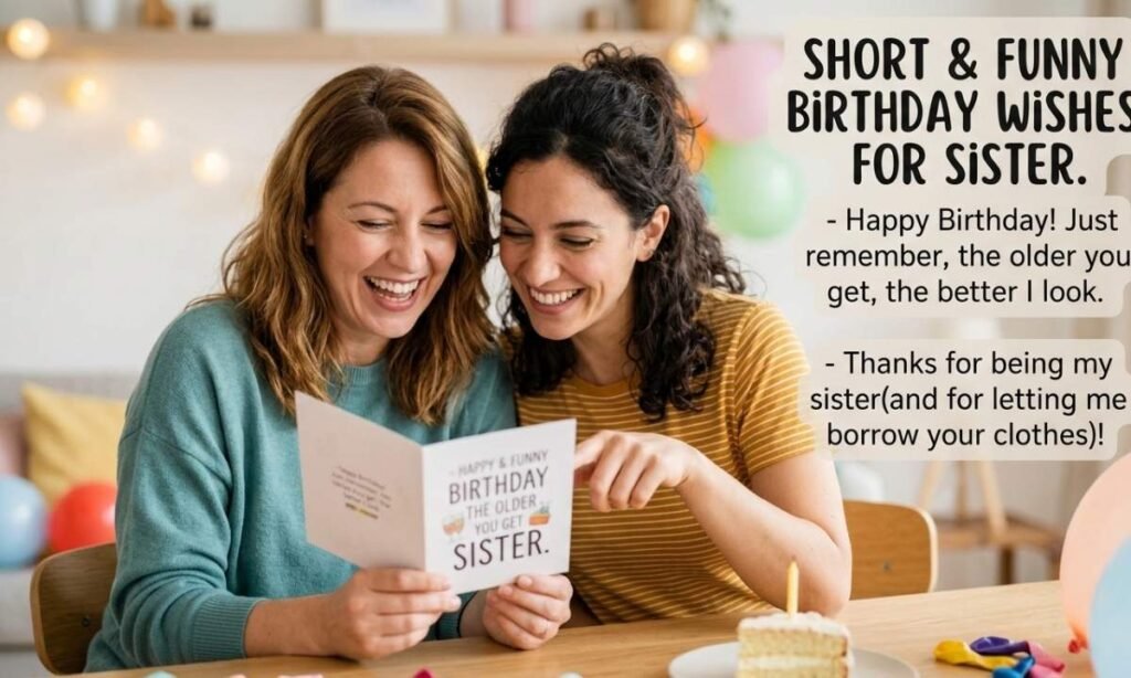 Short Funny Birthday Wishes for Sister