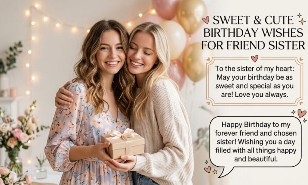Sweet and Cute Birthday Wishes for Friend Sister