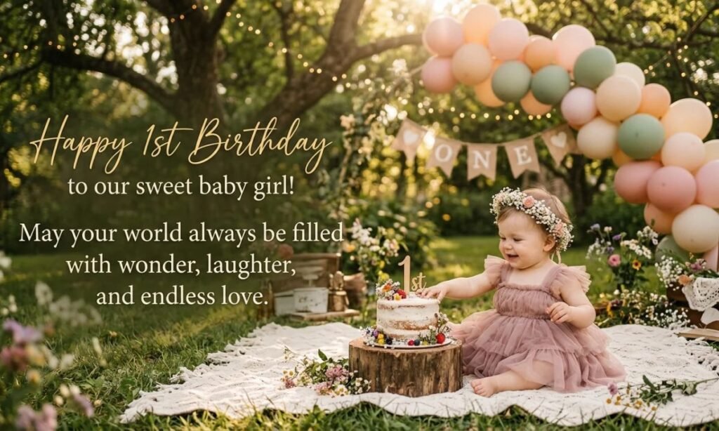 1st Birthday Wishes For Baby Girl In English