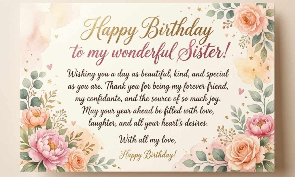 Beautiful Birthday Wishes to Celebrate Your Sister
