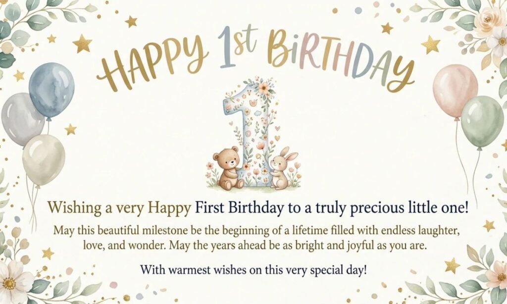 First Birthday Wishes For Friends’ Babies And Formal Greetings