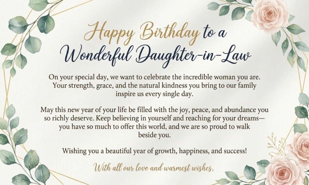Inspirational Birthday Messages to Encourage Your Daughter-in-Law