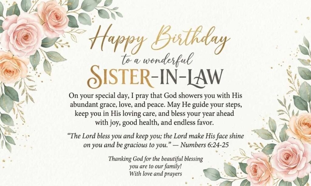 Religious Birthday Wishes and Blessings for Sister-in-Law