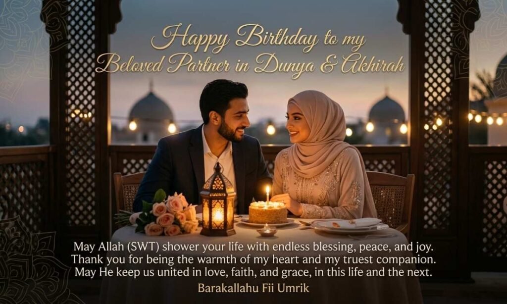 Romantic Islamic Birthday Wishes for Husband and Wife